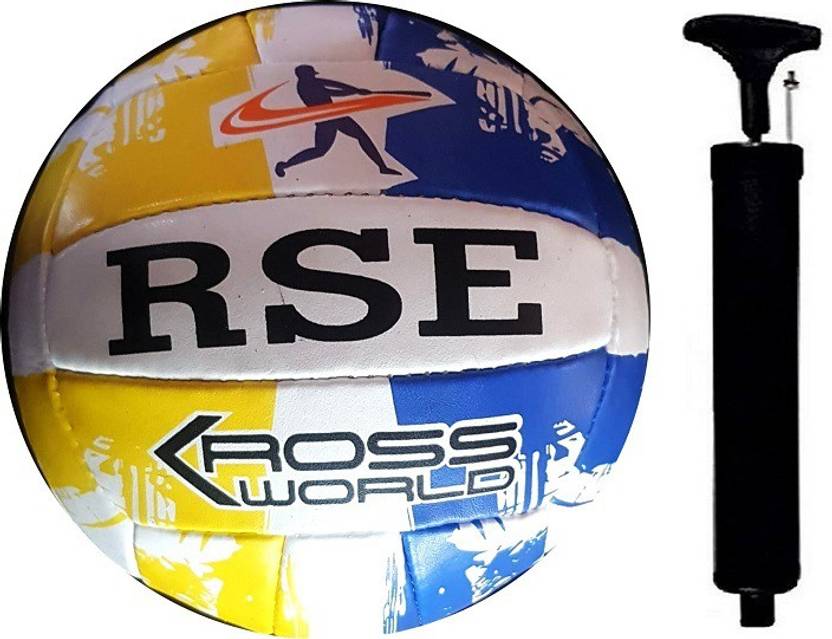 RSE KROSS WORLD PVC VOLLEYBALL SIZE 4 with PUMP Volleyball Kit Buy