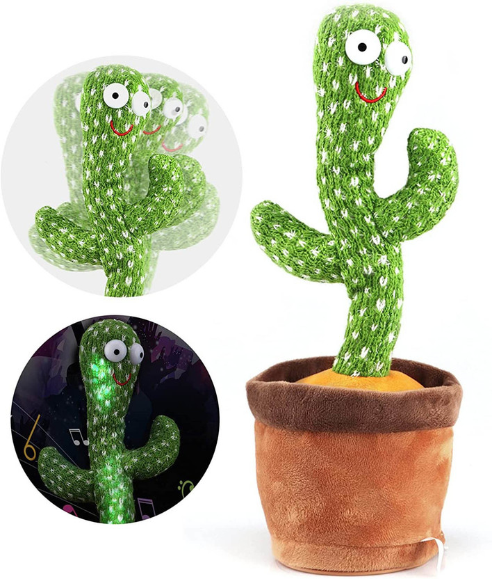 Toyvala Spellbinding Dancing Cactus, Talking Wiggly Repeating Cactus Toy, The Cactus Repeats What You Say, Electronic Dancing Cactus Toy with Colourful Glowing Lighting, Interactive, Singing Cactus Recording and Repeat Your Words, Having 360° Of Rotation And Sway Cactus Mimicking Toy for Kids/ Fun G