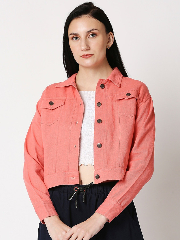 Full Sleeve Solid Women Denim Jacket 