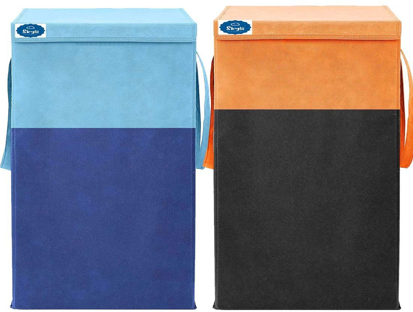 Skylii 68 L Blue, Orange, Black Laundry Basket(Non Woven, Cotton)