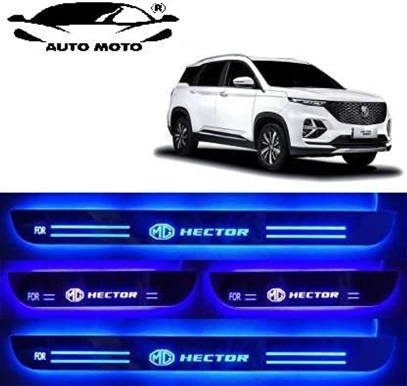 AUTO MOTO Royal Blue Black Beauty Base Led Illuminated Door Sill Plates