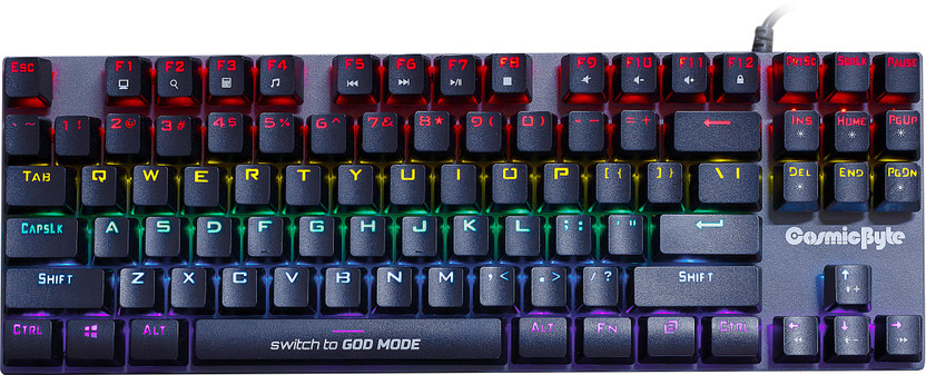Cosmic Byte CB-GK-25 Pandora TKL Mechanical Keyboard Outemu Blue Switches Wired USB Tenkeyless Gaming Keyboard Compatible with Desktop, Laptop, Mac(Black&Grey)