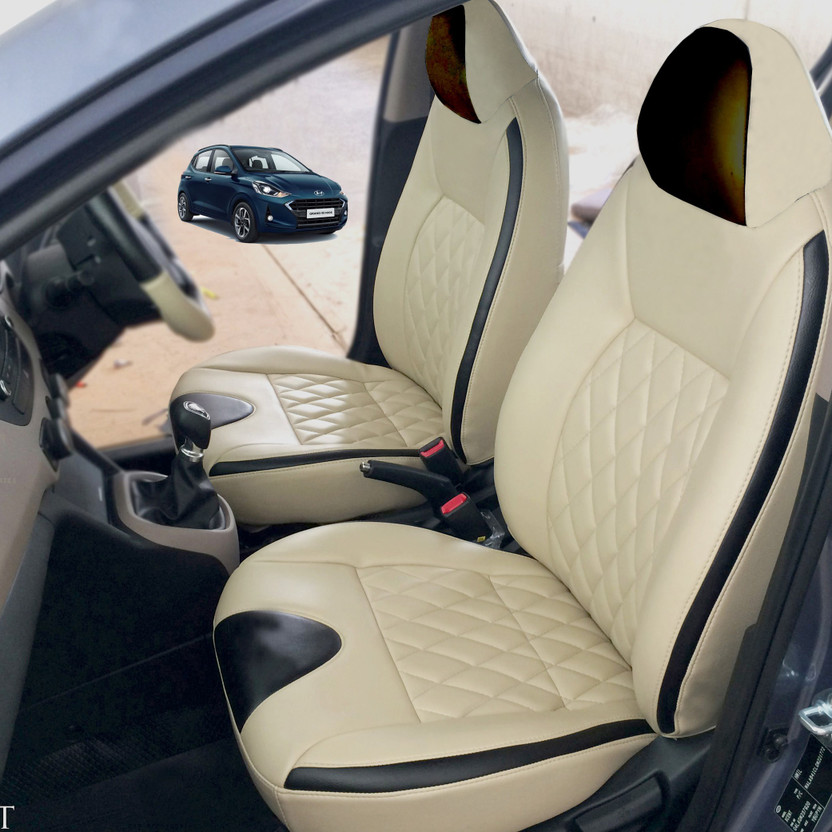 AutoSafe PU Leather Car Seat Cover For Hyundai Grand i10 NIOS(4 Seater, 2 Back Seat Head Rests)