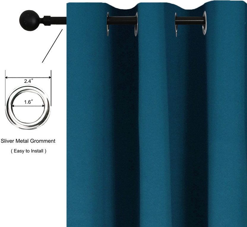 HOMEMONDE HOMEMONDE 274 cm (9 ft) Long Door Polyester Blackout Curtain Single Curtain(Blue, Solid) - Flipkart Deal