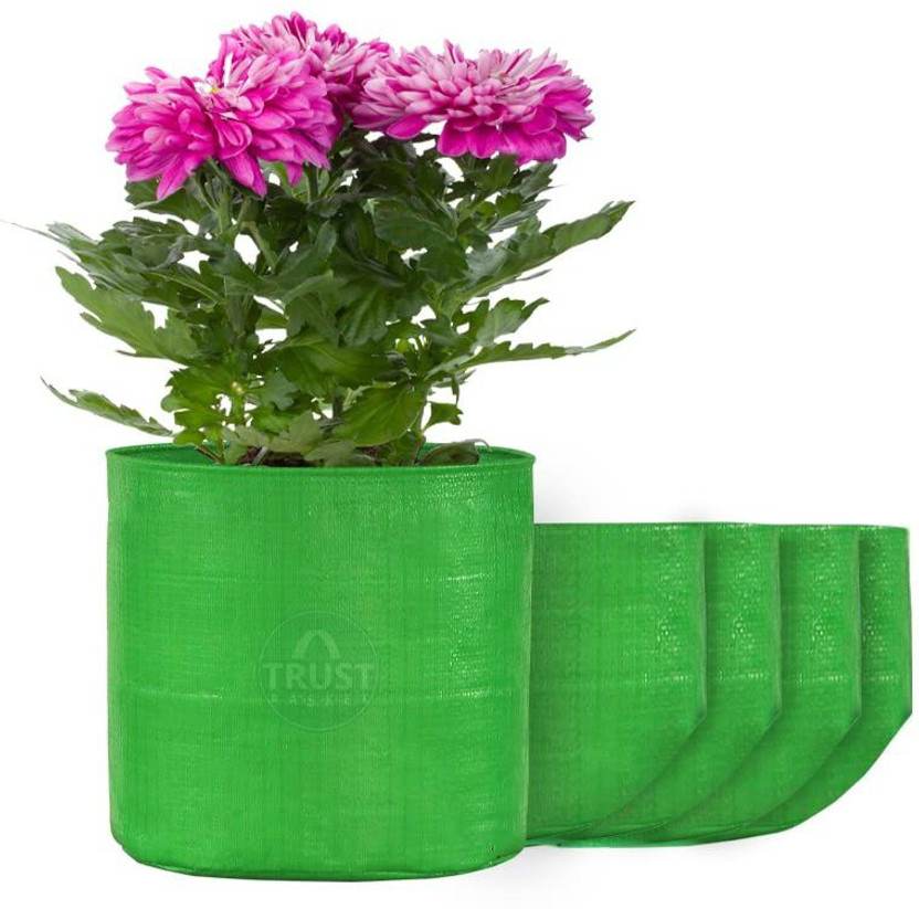 TrustBasket TrustBasket UV Treated Round Terrace Gardening Leafy Vegetable HDPE Grow Bags(Set of 5) Plant Container Set(Pack of 5, Polythene) - Flipkart Deal
