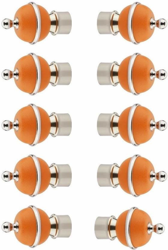 Airline Orange Rod Rail Bracket, Curtain Knobs Metal(Pack of 10)