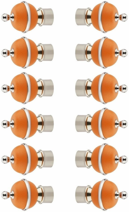 Airline Orange Rod Rail Bracket, Curtain Knobs Metal