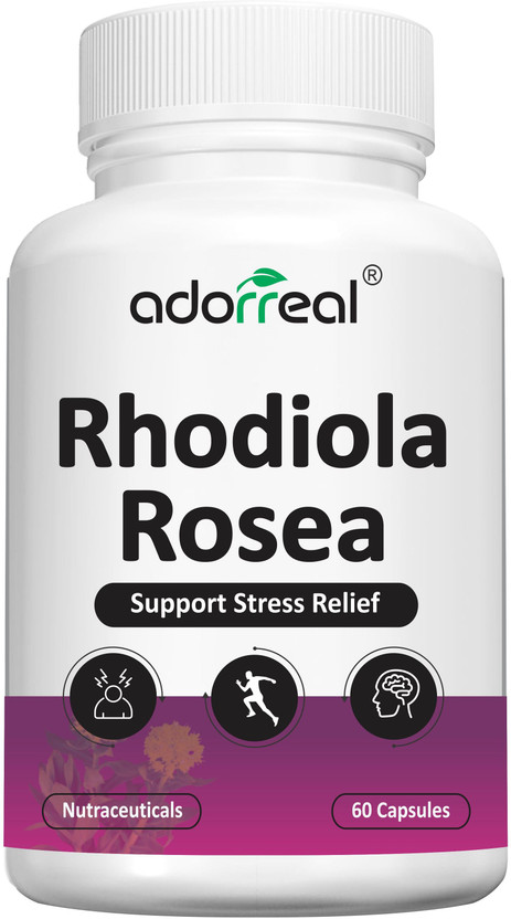 Adorreal Rhodiola Rosea Support Stress Relief 60 Capsules Pack of 1(2 x 30 Capsules)