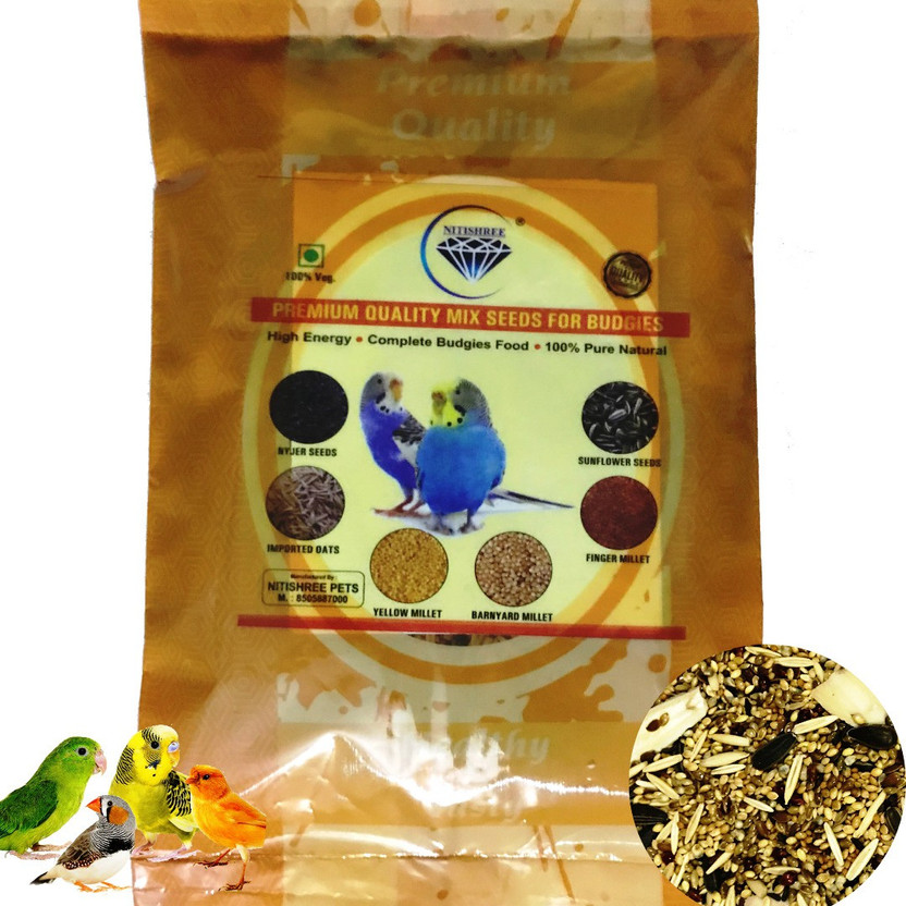 Nitishree Premium Special complite Bird Food for Mix Seed with Broken cuttlefish bone for Budgies, Parakeet & Small Birds( 3000 gm) Nuts 3 kg (3x1 kg) Dry New Born, Adult, Young, Senior Bird Food