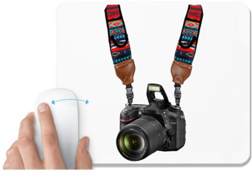 UDNAG White Mousepad 'Cameraman | DSLR Camera' for Computer / PC / Laptop [230 x 200 x 5mm] Non Slip Base Mousepad(White)