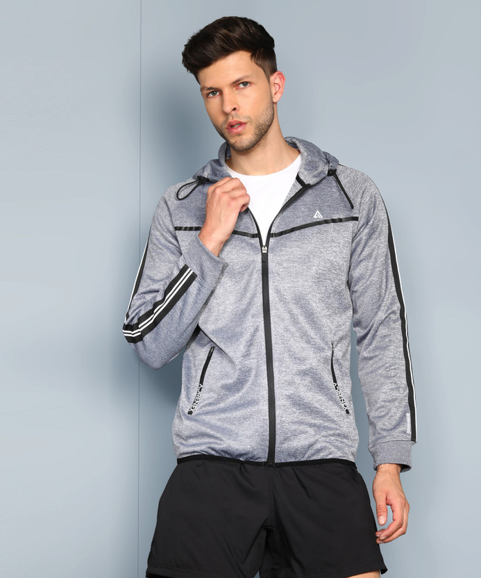 Sleeve Self Design Men Sweatshirt 