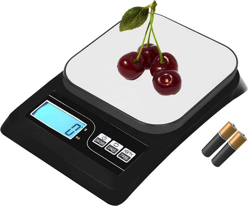 Glancing Kitchen Weight Machine- Weighing Scale Kitchen ,Food Kitchen Scale,Weight Loss, Baking, Cooking, Keto and Meal Prep, Digital Kitchen Weight Machine Small Upto 10 KG for Home /29/UGa Weighing Scale(Black)