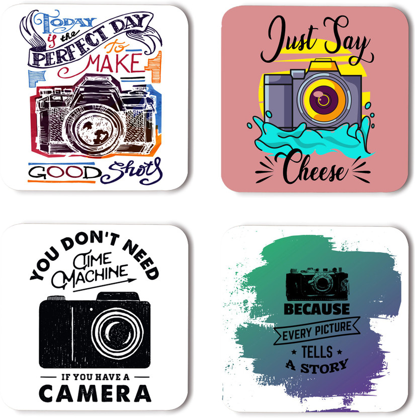 whats whats your kick Square Wood Coaster Set(Pack of 4) - Flipkart Deal
