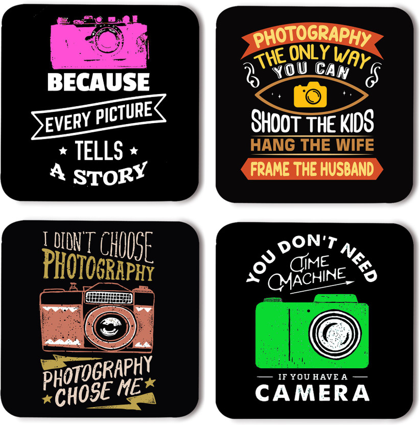 whats your kick Square Wood Coaster Set(Pack of 4)