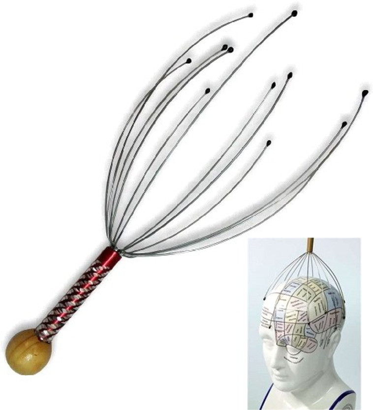 Mullewa 5664 Manual Head Massage Hand Held Scalp Oil Massager Pain Relief And Hair Growth , Head Massager Neck Massage Octopus Scalp Stress Relax Spa Therapy Dealing (pack of 1) Massager(Multicolor)