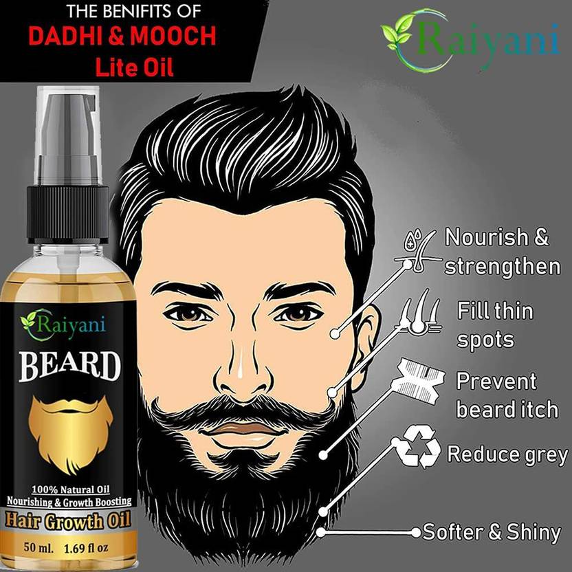 Raiyani Beard Growth Oil- 50ml - For More Beard Growth No Harmful ...