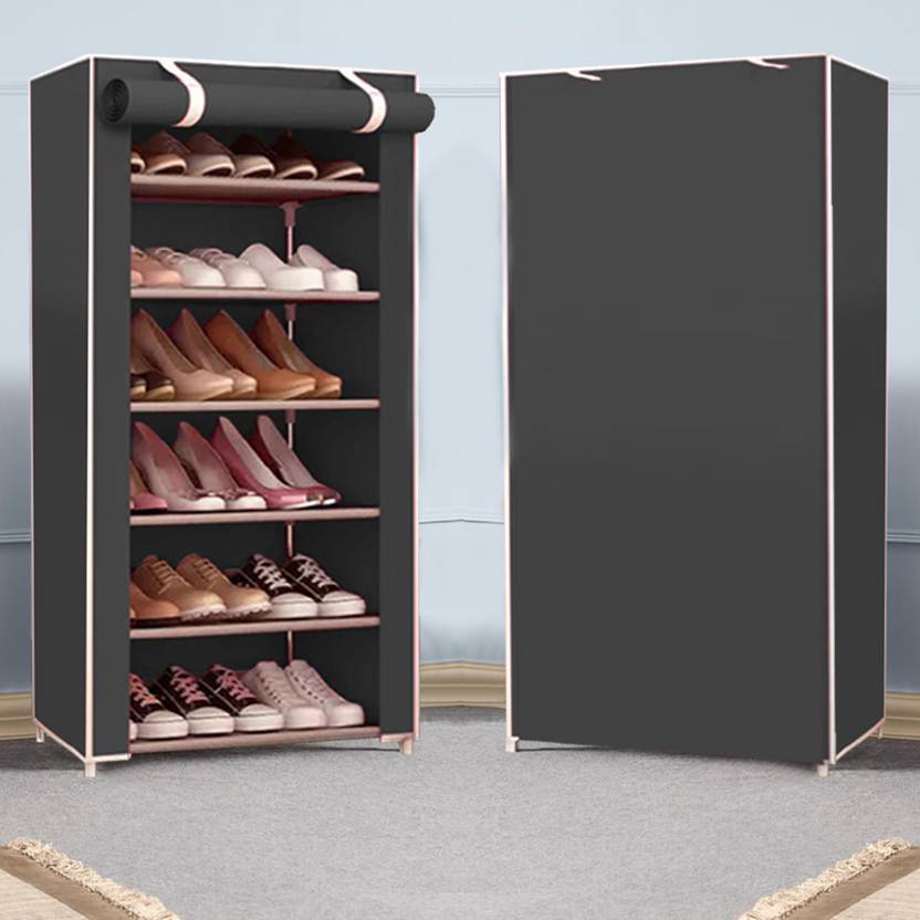 PYXBE 6 Layer Multi Utility Collapsible Shoe Rack With Cover shoes ,5