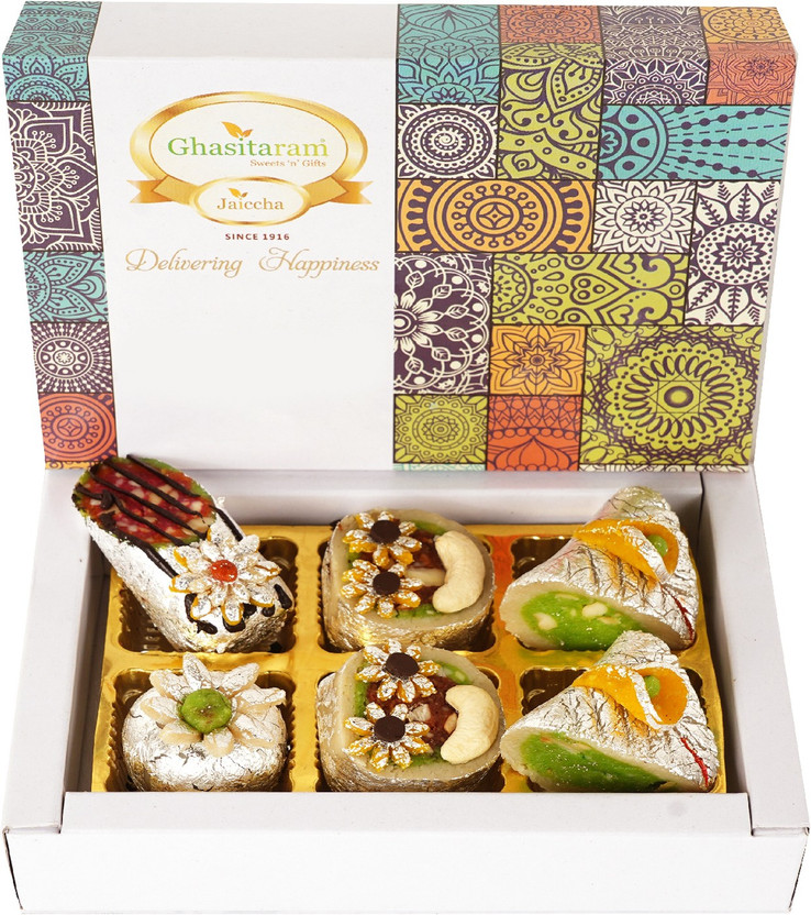 Ghasitaram Gifts Sweets-Exotic Dryfruit Sweets 6 pcs(180 g)