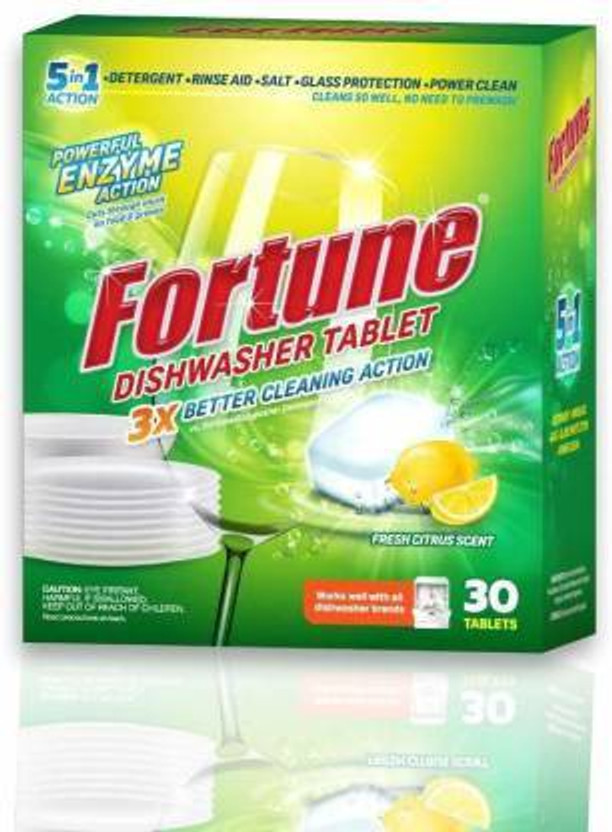 FORTUNE Dishwasher 5 IN 1 Tablet (1 Units x 30 Tablets) Dishwashing Detergent(0.7 kg)
