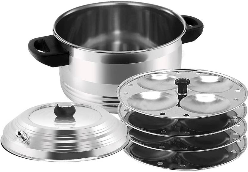 DEZEEN Stainless Steel 4Plates Idly Cooker, Induction & Gas Stove