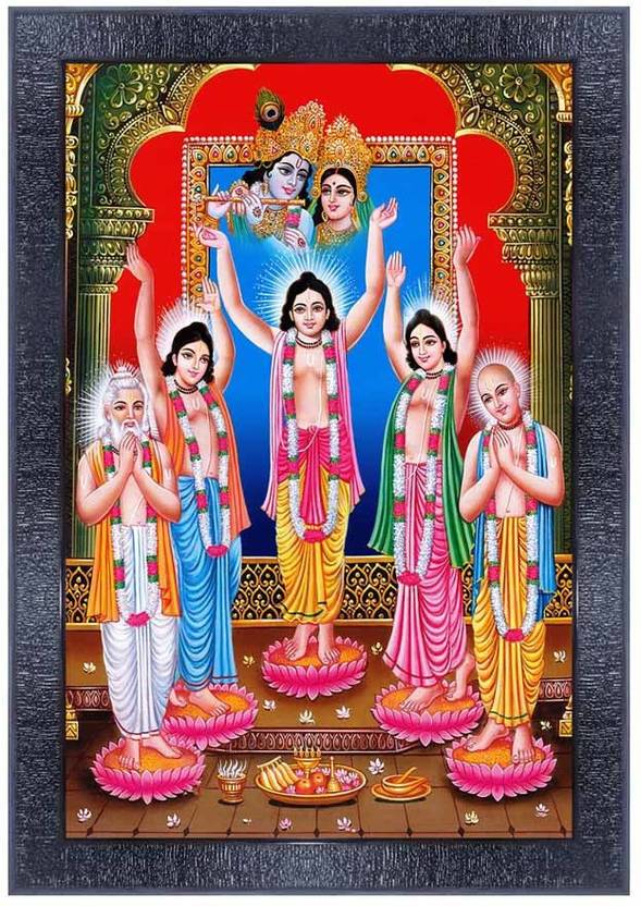 pnf Lord Radha Krishna with Panch tatva Religious Wood Photo Frames