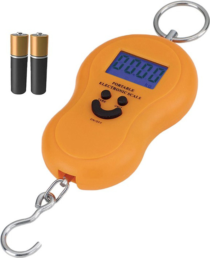 Qozent Digital Weighing Machine For Luggage- Made in India Portable Hanging Luggage Weight Machine Weighing Scale,50 Kg Weighing Scale with big size electric kata with metal hook, Portable Digital Luggage Scale,Portable Digital Luggage Scale with Metal Hook,hanging scale 50kg Weighing Scale /86/AQae