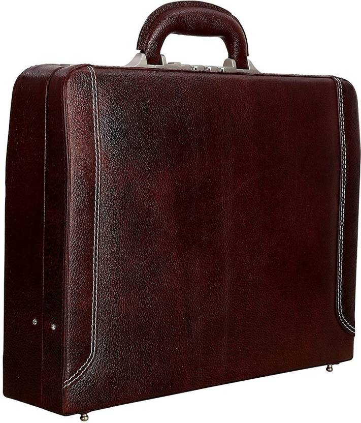 Huba Genuine Leather Briefcase Laptop Compartment Expandable Features
