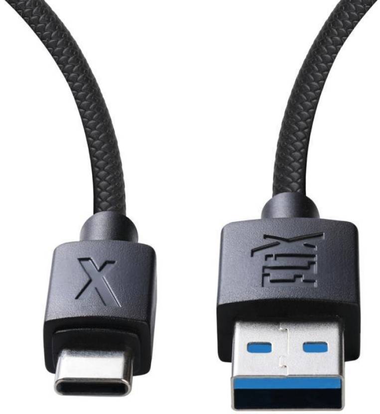 flix XCD-C12 1 m USB Type C Cable (Compatible with Mobile, Tablet, Black, One Cable)