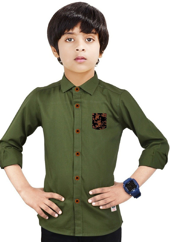 Dark green shirt boys clearance