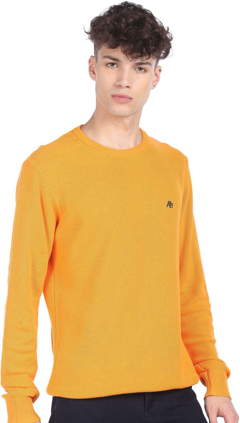 AEROPOSTALE Solid Round Neck Casual Men 