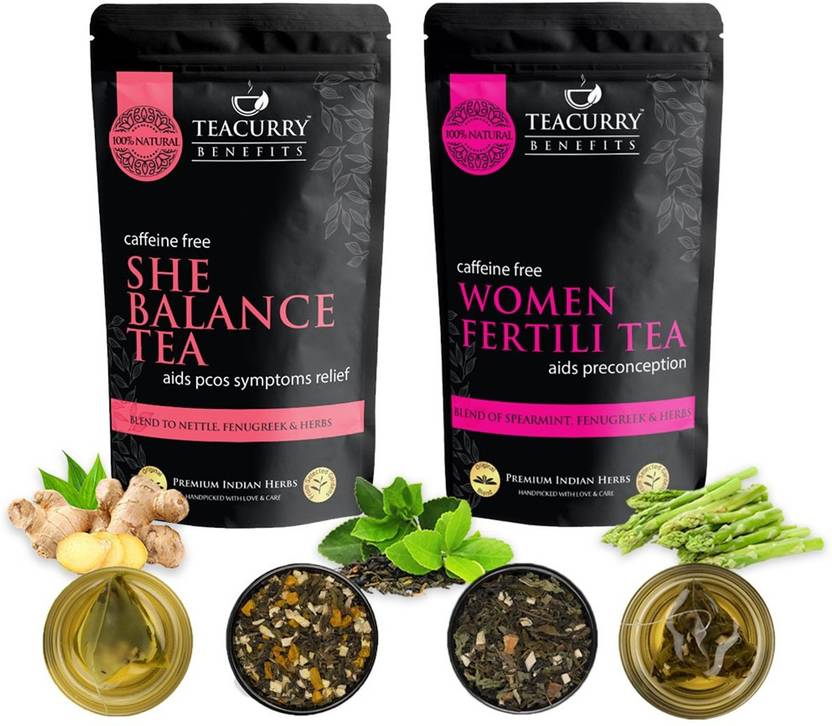 TEACURRY PCOS PCOD Fertility Support Tea for Women with Diet Charts