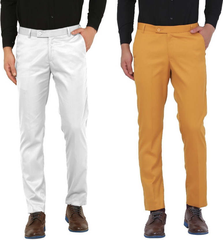 Hem and Stitch Slim Fit Men White 