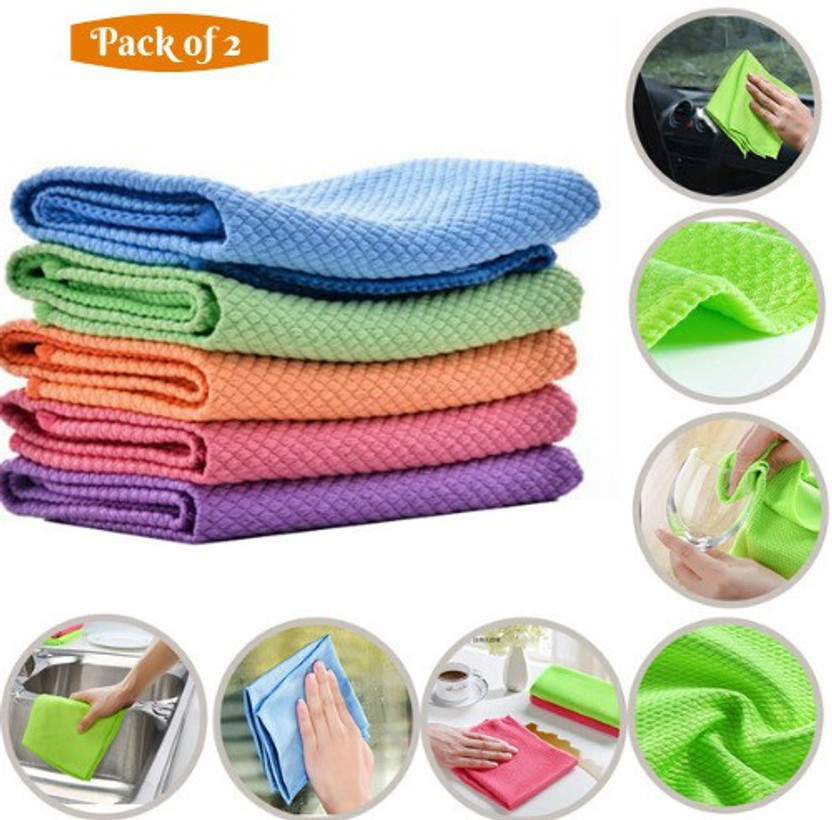 Magnusdeal Magnusdeal Set of 2 Microfiber Face Towel Flower Design - Soft, Fast Drying Cleaning Towel,Fit for Multi-Purpose Exfoliating, Highly Absorbent Extra for Hand, Gym, Spa &Travel or General House Cleaning- 3 Pcs- Size 30*30 CM Wet and Dry Microfibre Cleaning Cloth(2 Units) - Flipkart Deal