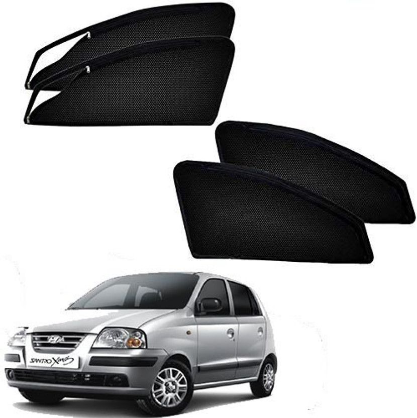 TOP VECHILE Rear Window, Side Window Sun Shade For Hyundai Santro(Black)