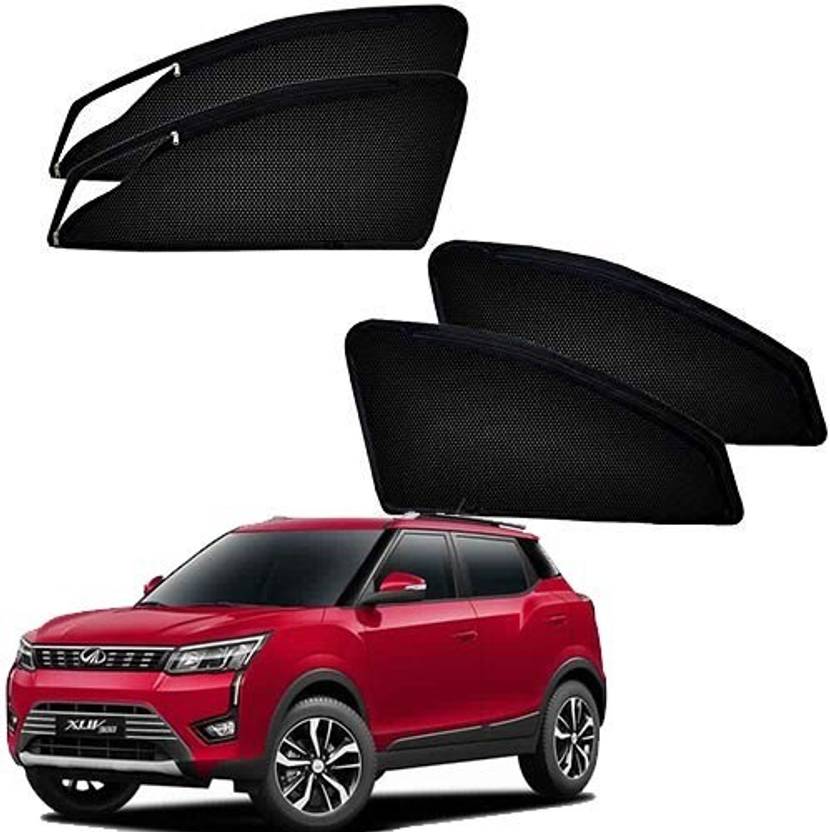 White Hunt Rear Window, Side Window Sun Shade For Mahindra XUV 300 Price in India Buy White
