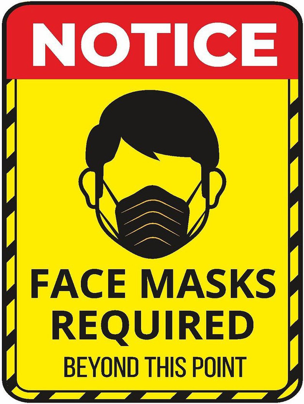 KREEPO NOTICE Face Masks Required Beyond This Point Emergency Sign
