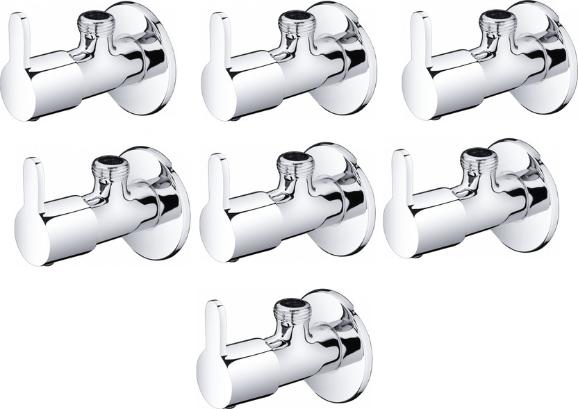 PLNJAR by Stainless Steel 7 Pcs Combo Faucet Angle Valve, Long Lasting Water Tap Building Materials And Supplies, Best Plumbing Bathroom and Kitchen Fittings Accessories Hardware Material, Best For Kitchen, Bathroom, Office, Hotel, Public Place Etc, Made In India Faucet Set