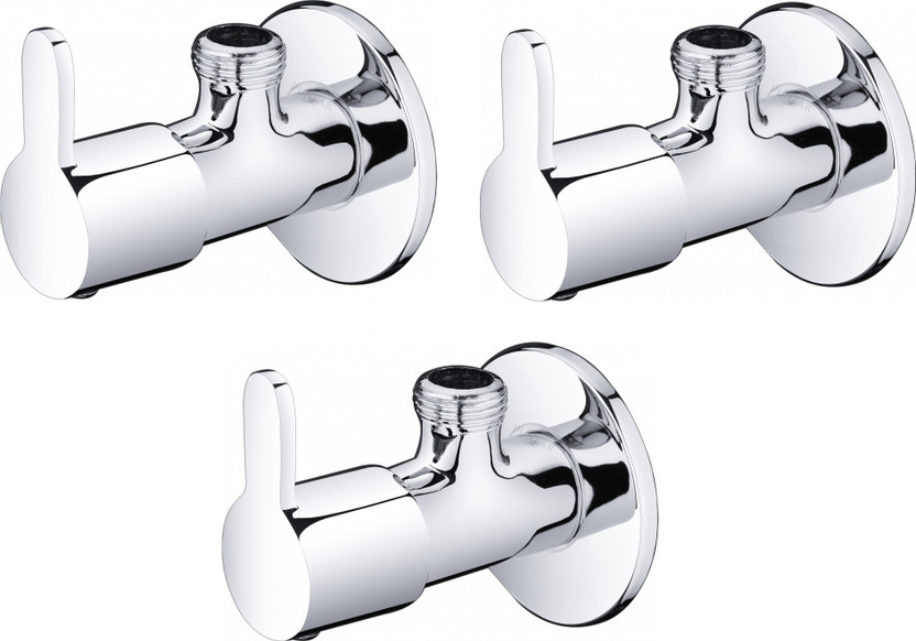 PLNJAR 3 Pcs Faucet Angle Valve, Long Lasting Water Tap Building Materials And Supplies, Best Plumbing Bathroom and Kitchen Fittings Accessories Hardware Material, Best For Kitchen, Bathroom, Office, Hotel, Public Place Etc, Made In India Faucet Set
