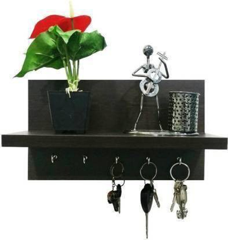 Anas Art Art Wall Shelf good products key holder color Black Display Unite Solid Wood Display Unit(Finish Color - black, Pre-assembled)