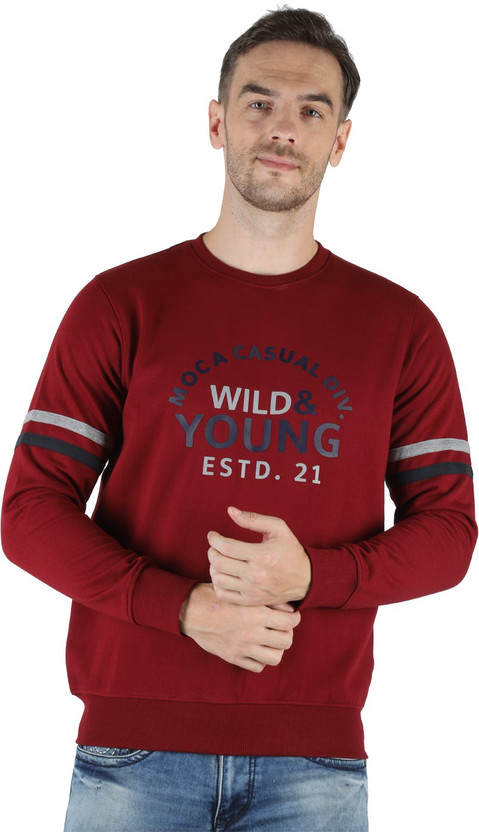 Sleeve Printed Men Sweatshirt 