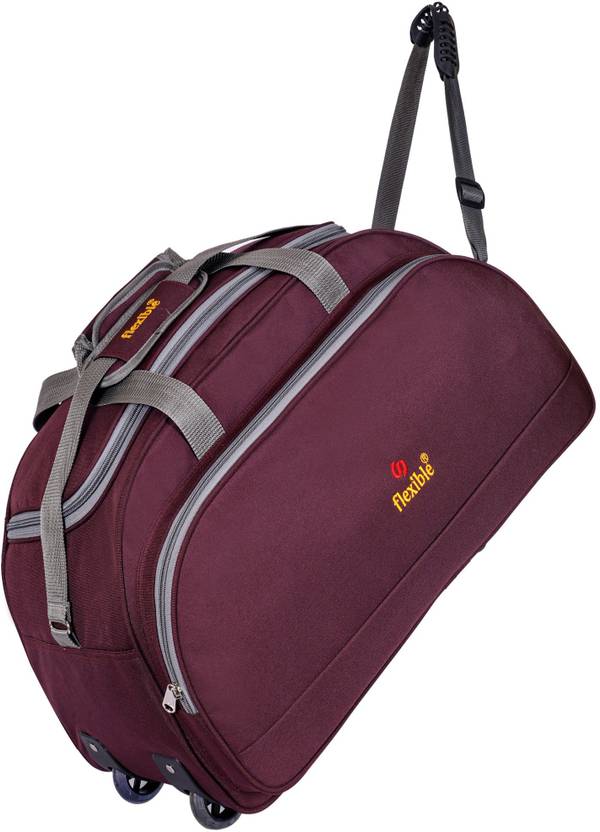 Flexible (Expandable) FB Luggage duffel bag with wheels(Purple, 60L