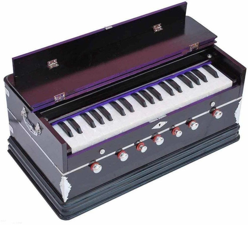 KHALSA MUSICAL 7 Stopper | 3 1/4 Octave | Double Bellow | 39 Keys | 2 Reeds (Bass- Male) 3.2 Octave Hand Pumped Harmonium(Two Fold Bellow, Male Reed)