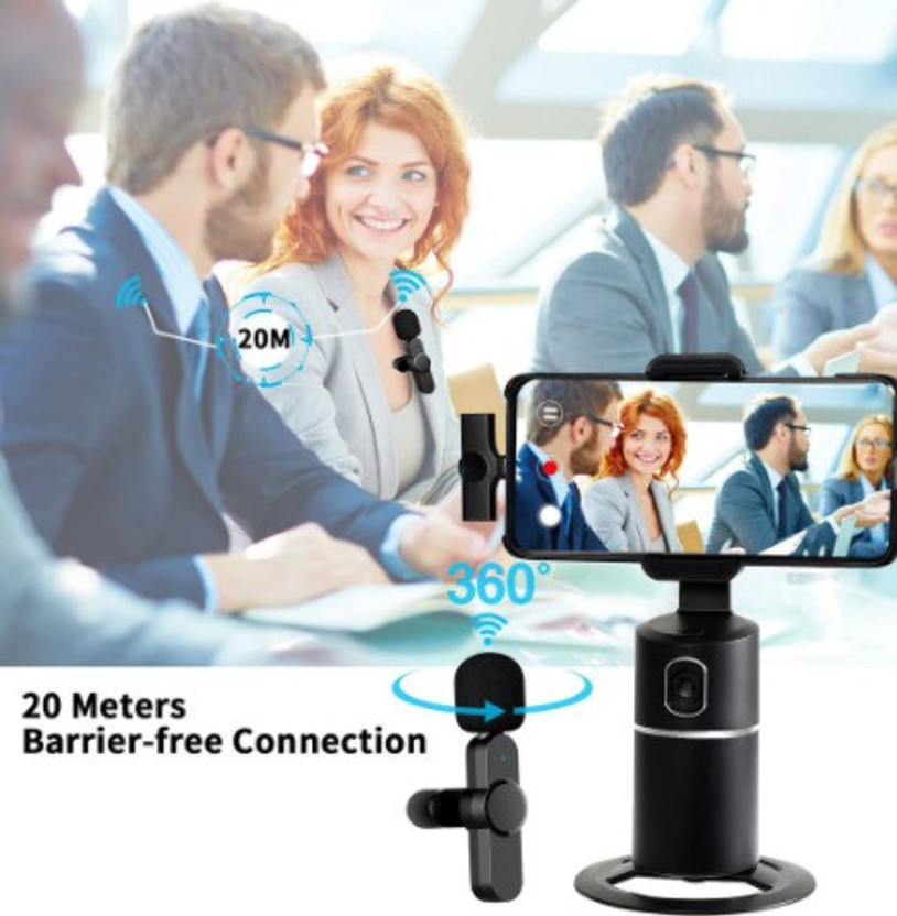 Explorer ™ K8 Wireless Microphone Lapel Mic System YouTube Live Stream Video Recording Collar Mic(Black)