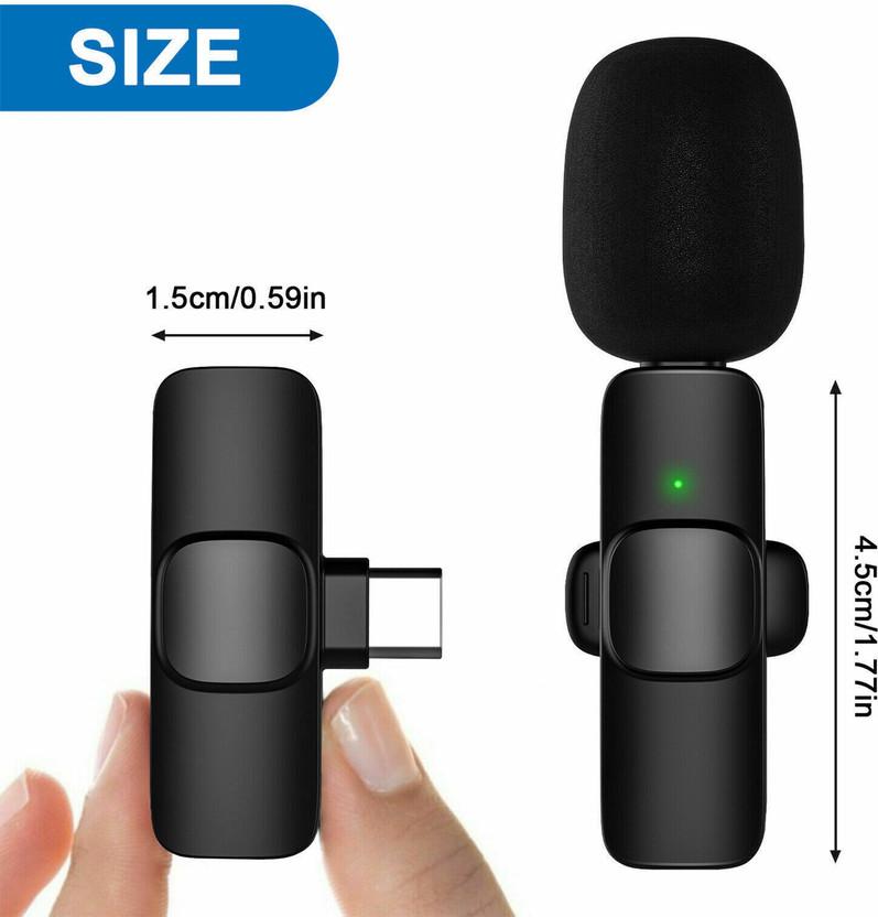 IMAGINEA ™Wireless Universal K8 Professional Lapel Microphone Plug Play Collar Clip Wireless Microphone(Black)