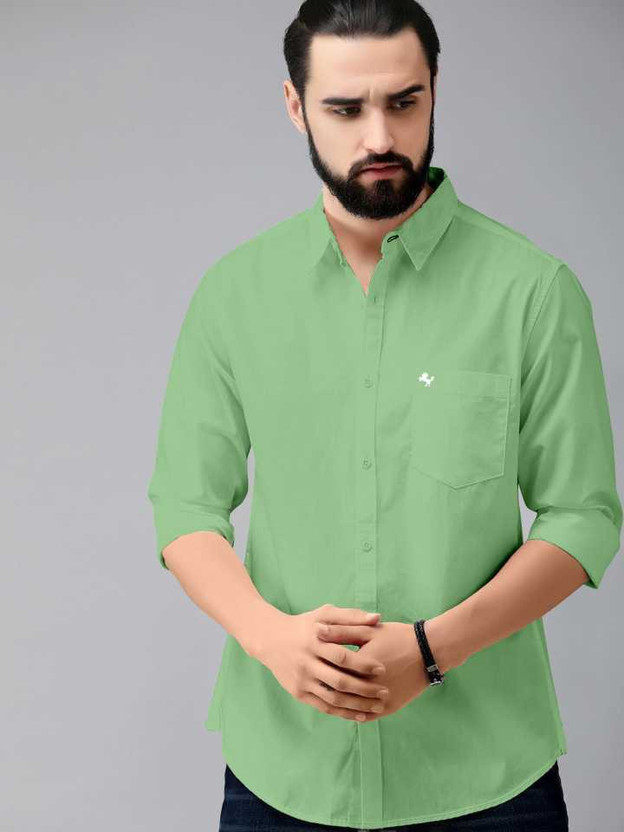 Pale green shirt mens clearance