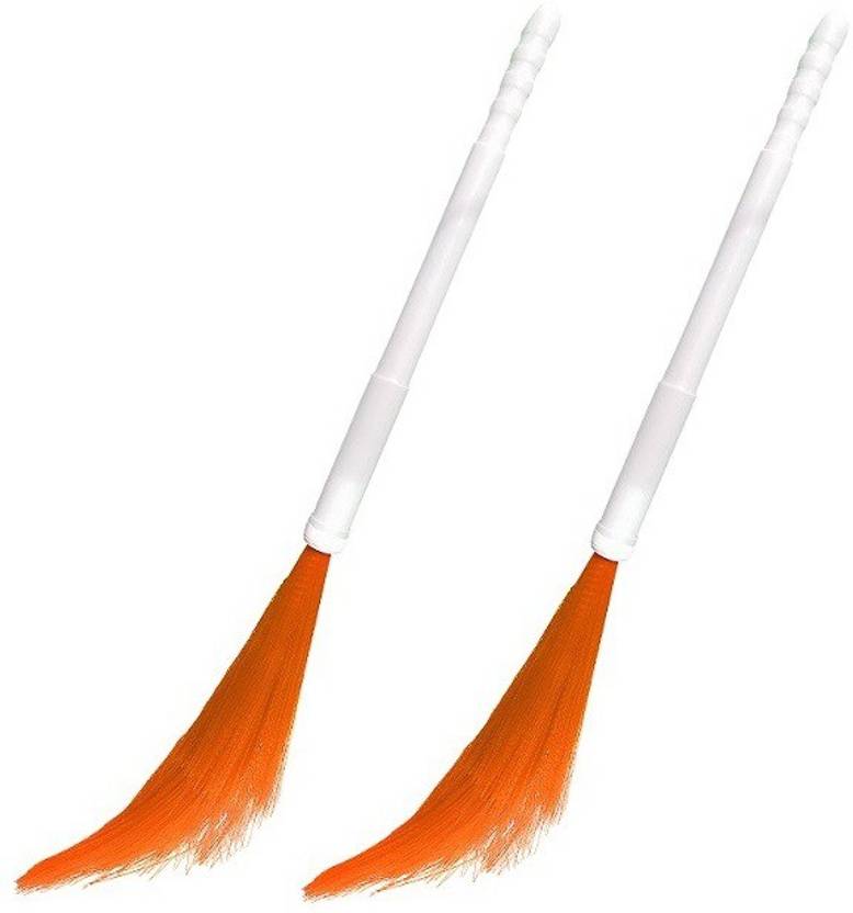 JEEBU Adjustable Orange plastic broom, broomstick plastic, plastic ki