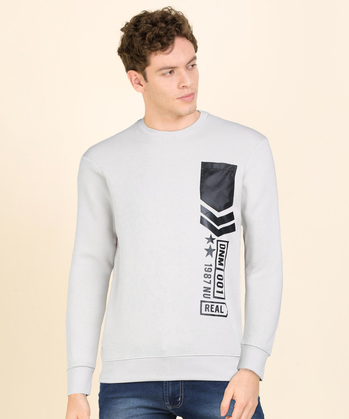 Sleeve Printed Men Sweatshirt 