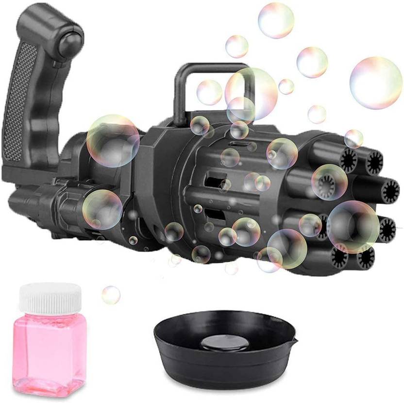 Toytime Electric Gatling Bubble Machine Gun 8 Nozzles Toy Bubble Maker