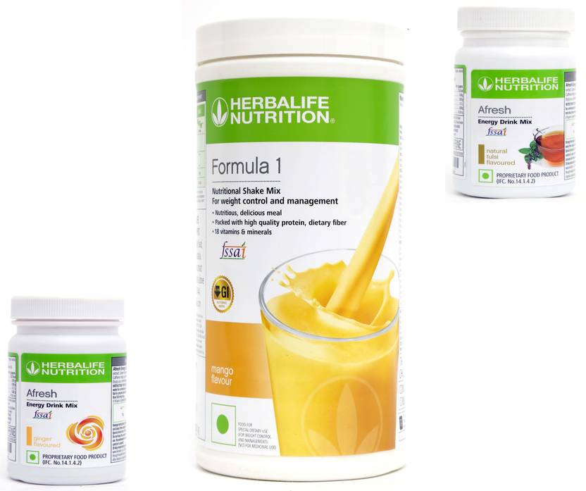 HERBALIFE Afresh Energy Drink Mix GINGER +TULSI With Formula1MANGO