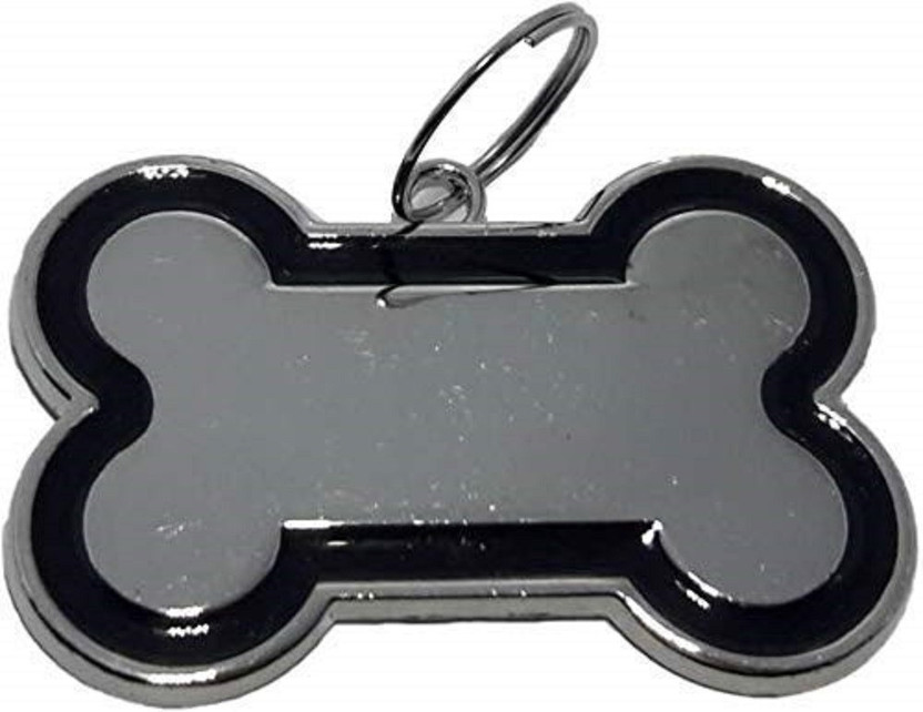 Woofy Stainless Steel Large Bone Shape Dog ID Name Tags Cum Pendant Engraved Multicolor Dog Tag